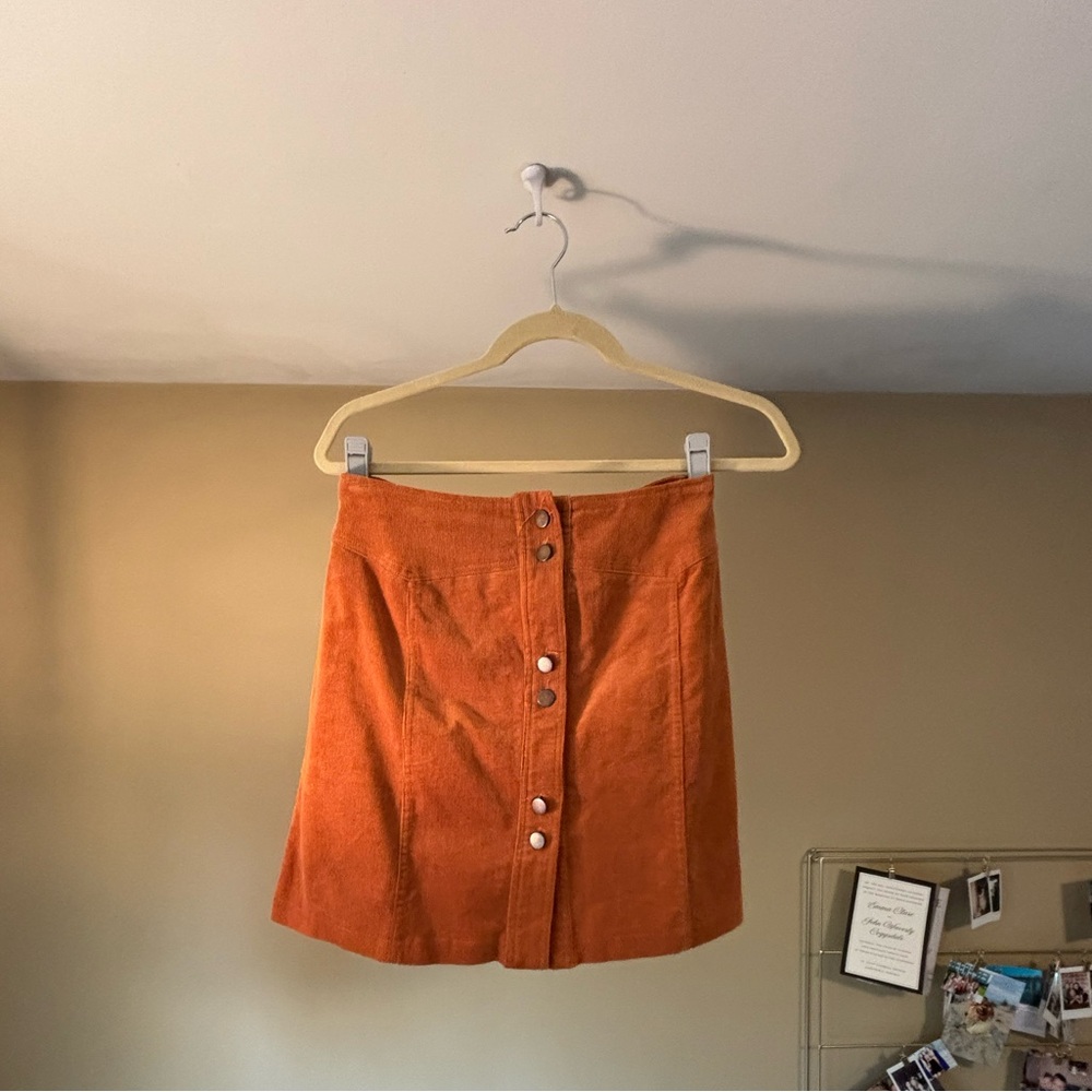burnt orange skirt